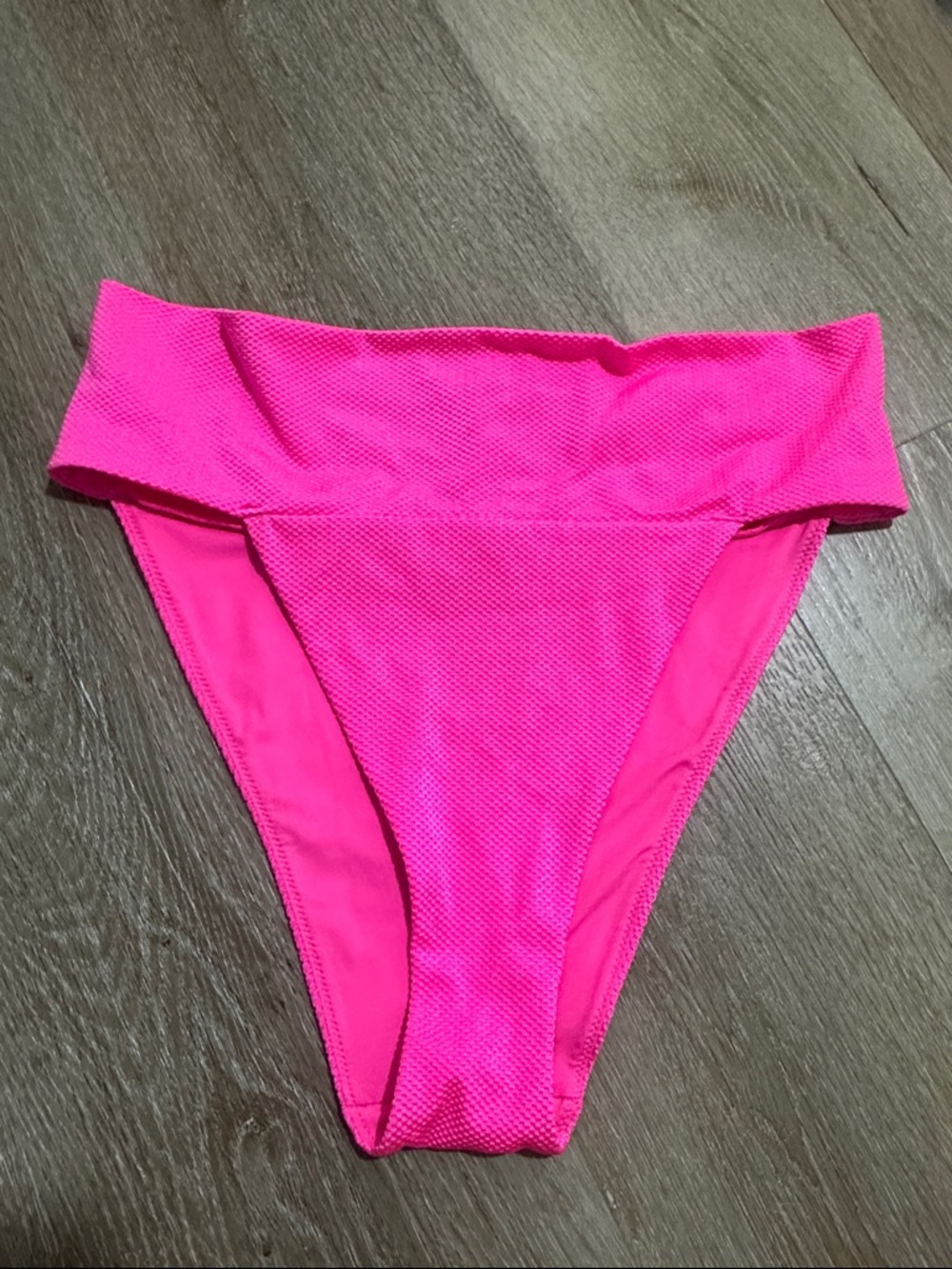 Aerie High Cut Cheeky Bright Pink bikini bottoms - Large